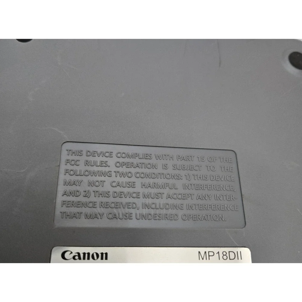 Canon MP18DII Desktop Printing Calculator 12 Digit 2 Color Print Silver Office